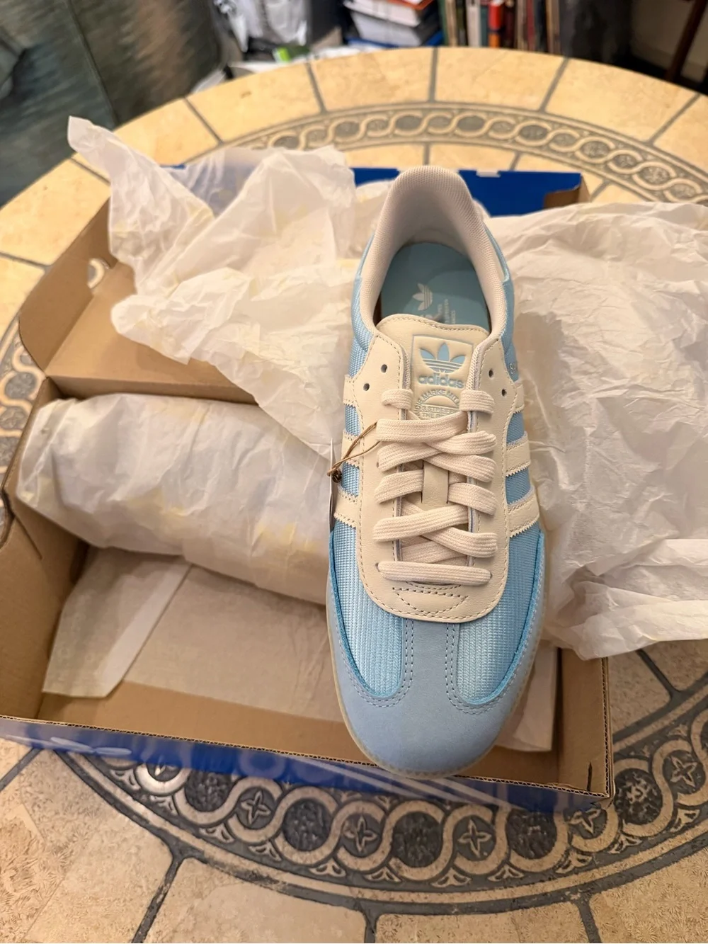 adidas Samba OG Sneakers in Light Blue and White